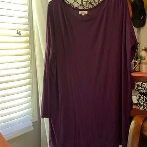 Purple long sleeve piko dress
